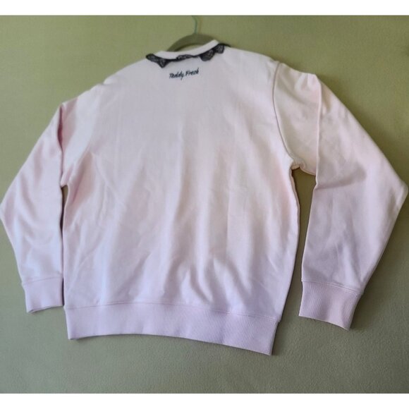 Teddy Fresh Lace Applique Bear Sweatshirt Small Pink Long Sleeve Fun Soft NWOT - Picture 5 of 9